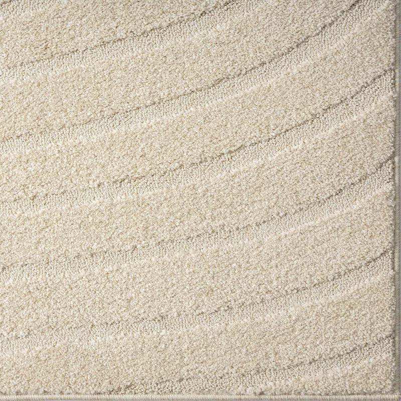Luxe Weavers Abstract Wave Cream 8x10 Area Rug for Living Room