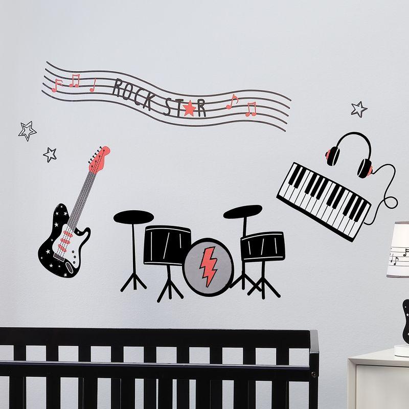 Lambs & Ivy Rock Star Musical Instruments Wall Decals/Stickers - Drums/Guitar