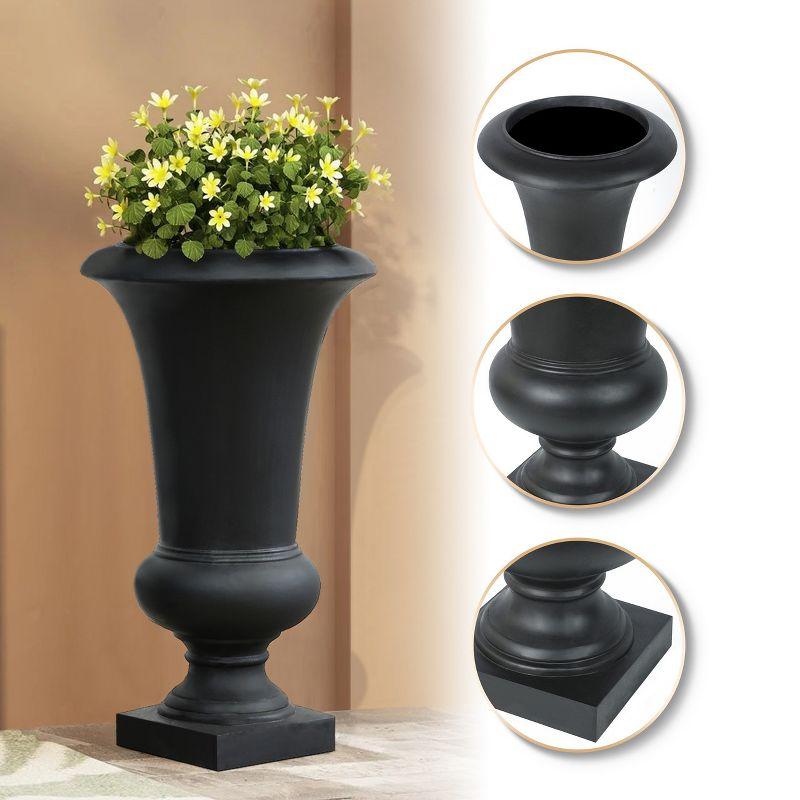 LuxenHome 22.75" H Slim MgO Urn Planter Gray