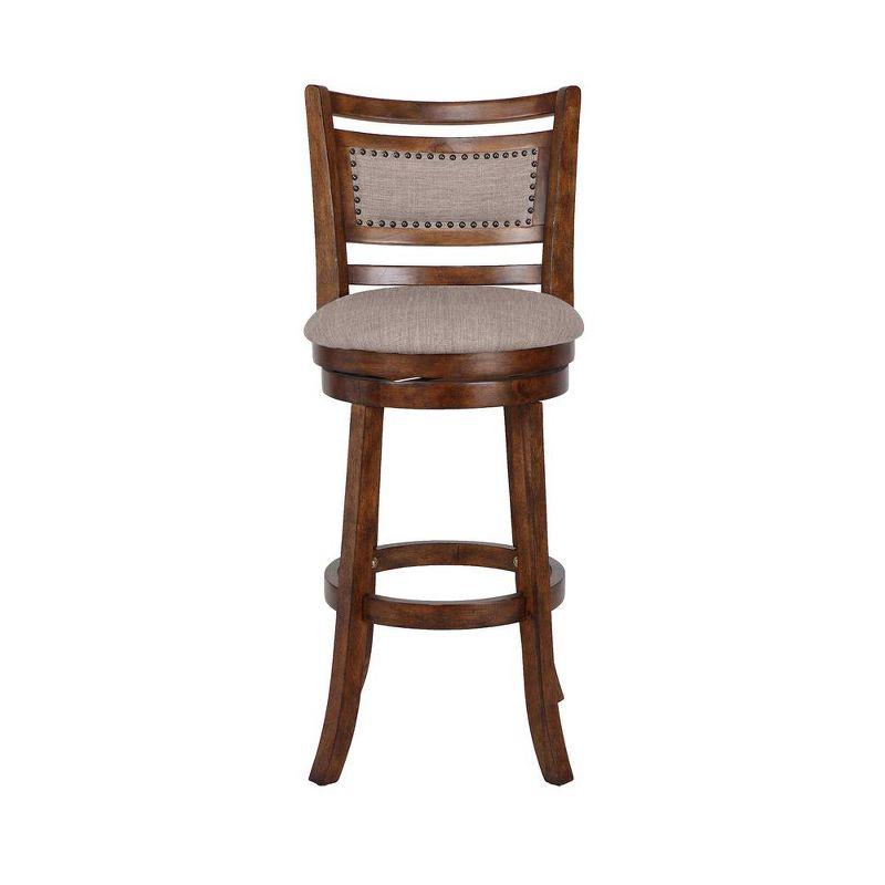 New Classic Furniture, Aberdeen Brown Solid Wood Swivel Bar Stool (Set of 2), Brown