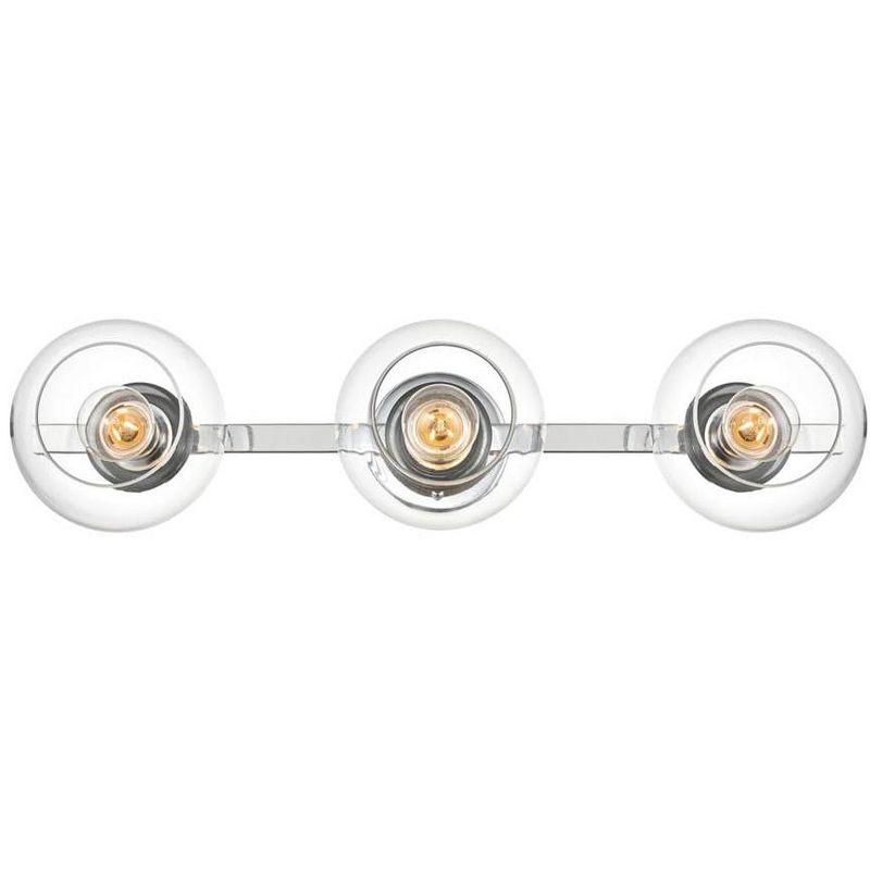 Chrome and Clear Glass 3-Light Dimmable Bath Sconce