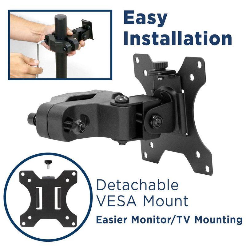 Mount-It! Universal VESA Pole Mount | Full Motion TV Pole Mount Bracket | VESA 75 100 | Fits TVs or Monitors Up to 32 Inches