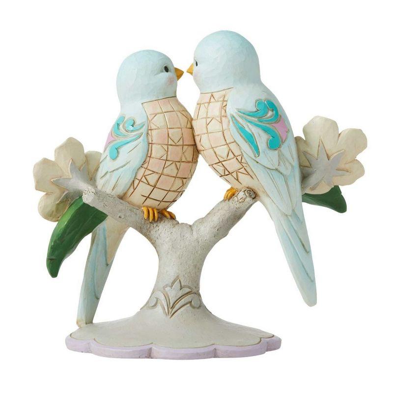 Jim Shore Blue Lovebirds on Floral Branch Resin Figurine