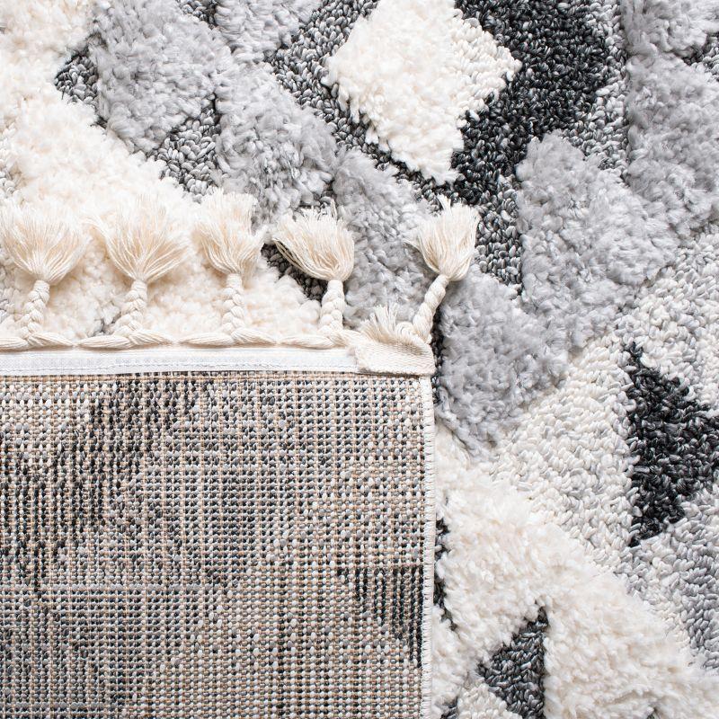 Moroccan Tassel Shag MTS688 Power Loomed Indoor Accent Rug - Ivory/Grey - 2'3"x4' - Safavieh