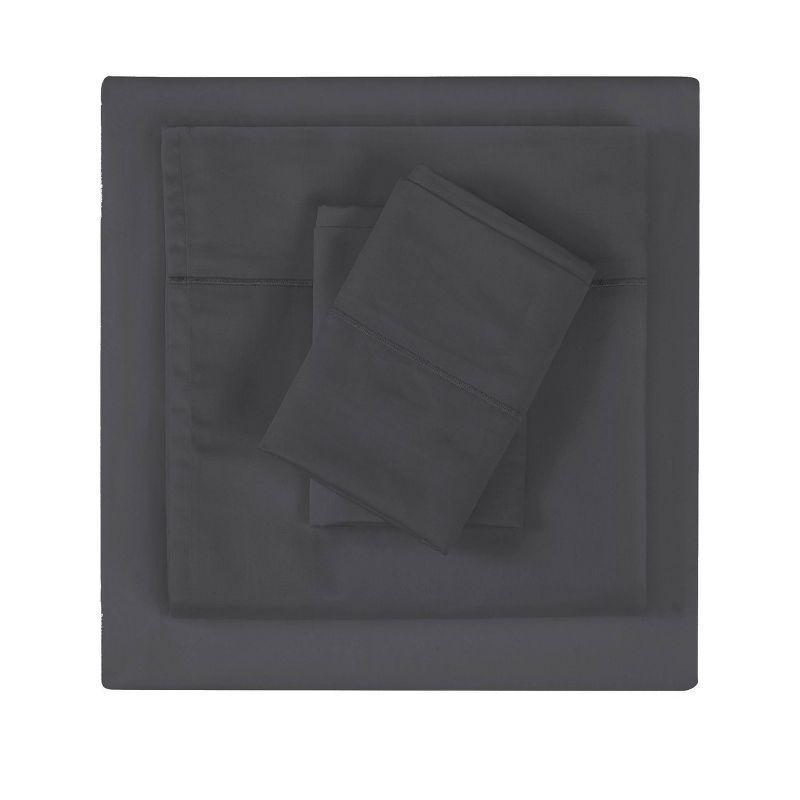 Twin Dark Grey Cotton Sateen 2-Piece Sheet Set