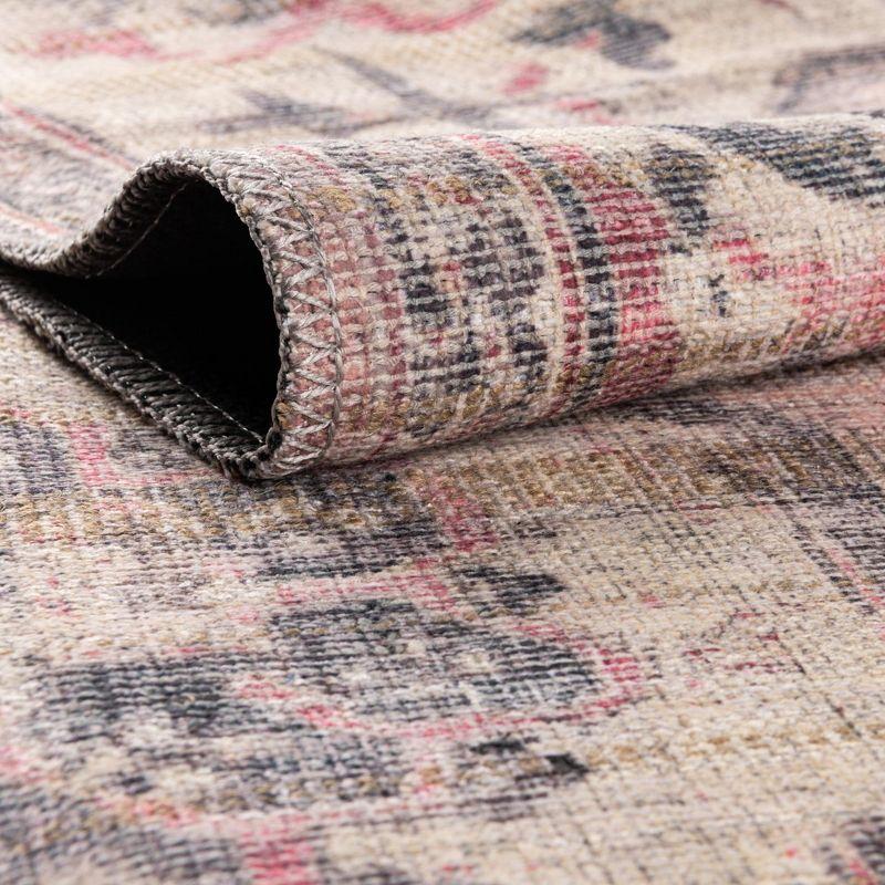 Unique Loom 2' 0 x 6' 0 Nostalgia Meknes Machine Washable Beige Pink Area Rug