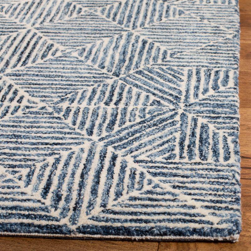 Abstract ABT763 Handmade Indoor Area Rug - Blue - 6'x6' - Safavieh