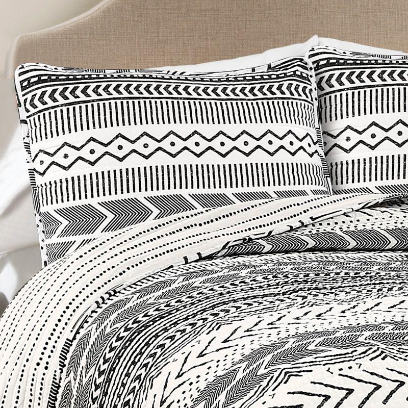 Lush Décor 3pc Hygge Geo Reversible Cotton Quilt & Sham Set