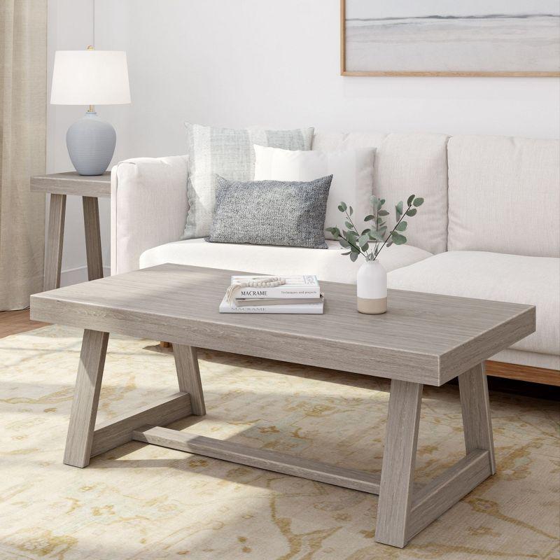 Plank+Beam Classic Rectangular Coffee Table, 48" Farmhouse Coffee Table