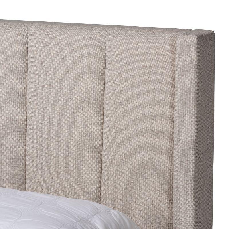 Baxton Studio Coronado Mid-Century Modern Transitional Fabric 3-Drawer Storage Platform Bed