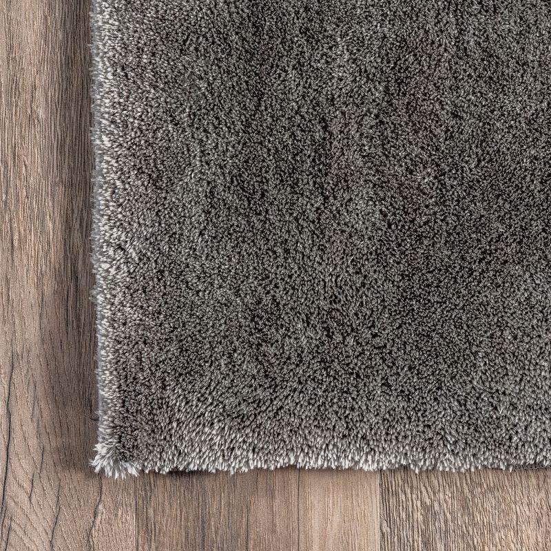 nuLOOM 2' x 3' Cozy Plush SuperiorWash Area Rug, Machine Washable, Non-Slip, Soft Fluffy Shag Carpet for Living Room Bedroom Nursery, Loni Dark Grey