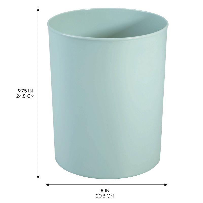 Aqua BPA-Free Plastic Round Wastebasket