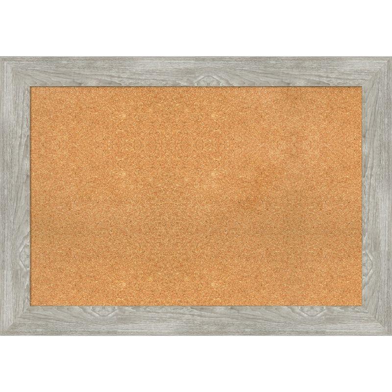 Dove Greywash Framed Natural Cork Bulletin Board 46" x 34"