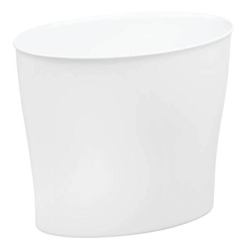 White Plastic Oval Bathroom Wastebasket