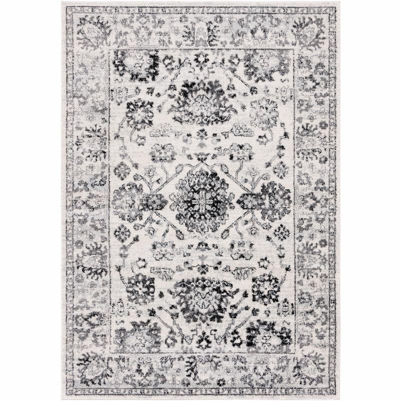 Ivory Elegance 63'' Rectangular Hand-Knotted Area Rug