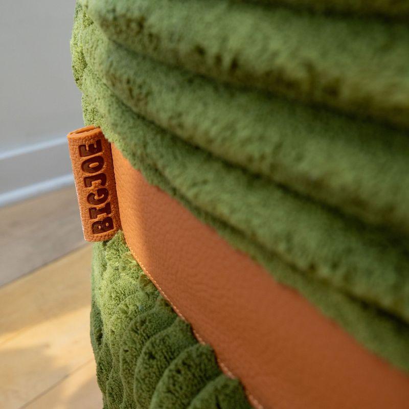 Big Joe Foam Filled Bean Bag Chair with Removable Cover, Corded Plush, Vegan Leather Accents, Medium to XXL Size