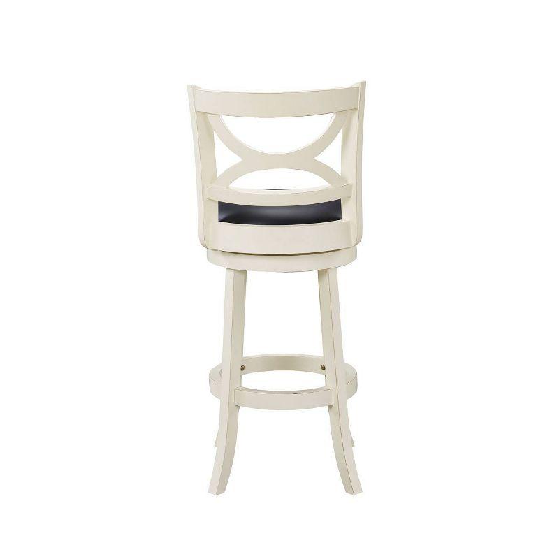 29" Florence Swivel Barstool Hardwood Buttermilk - Boraam: 360-Degree, High-Density Foam, No Assembly Required