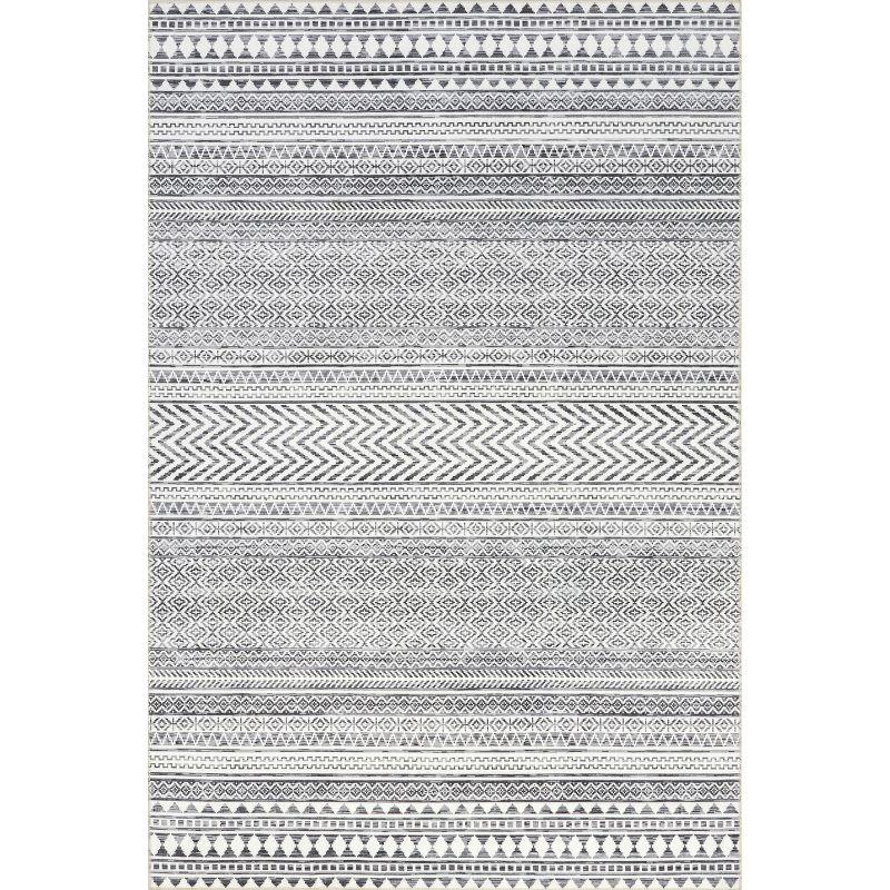 Nuloom Kira Pet Friendly Machine Washable Geometric Area Rug, 5' x 8', Grey