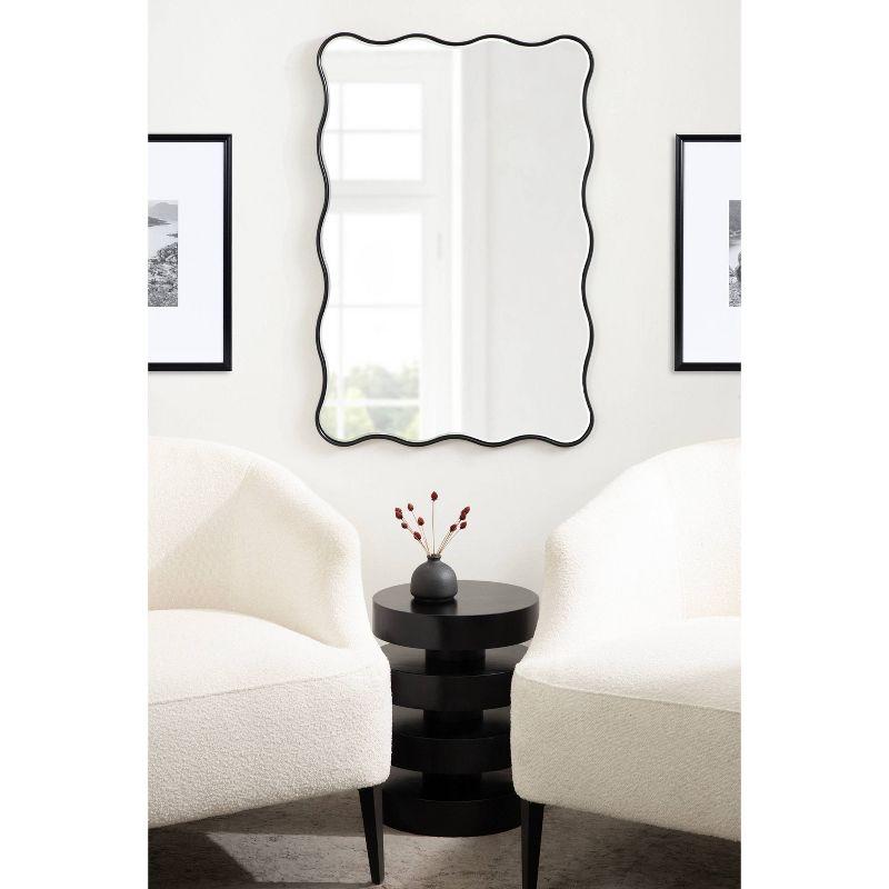 Viona 24"x36" Black Rippled Edge Rectangular Vanity Mirror