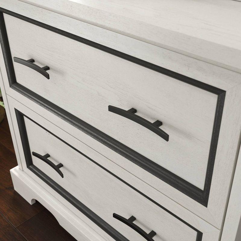 Sauder Carolina Grove 2 Drawer Lateral File Cabinet Winter Oak: Traditional Style, MDF, Metal Hardware, Laminate Surface