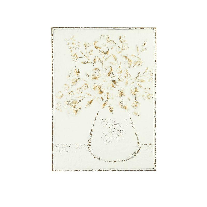 Kelly Clarkson Home Embossed Metal Wall Art with Flowers in Vase & Reviews | Wayfair