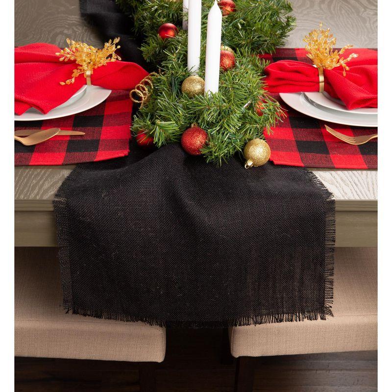 Design Imports Black Jute Table Runner 15X74