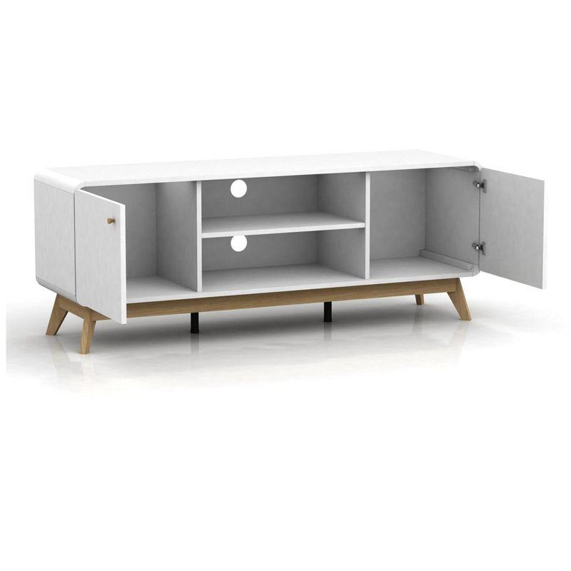 Ren Home Leva Scandinavian 2 Door Rounded TV Stand, White
