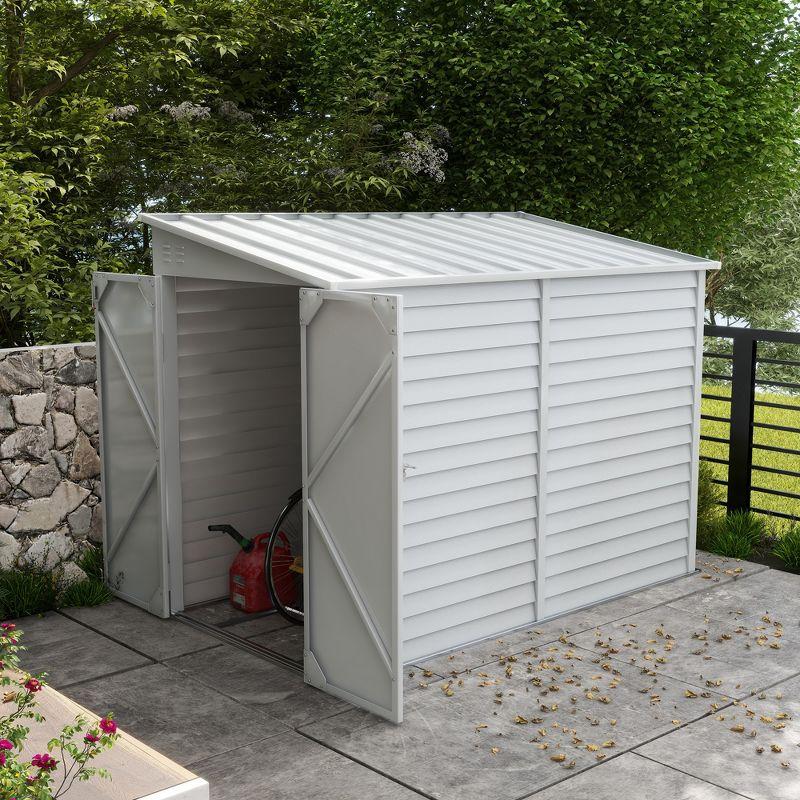 Outsunny Metal Garden Storage Shed Tool House with Sliding Door Spacious Layout & Durable Construction for Backyard, Patio, Lawn