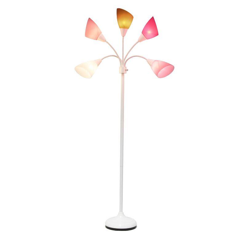 67" Contemporary Multi 5-Head Adjustable Gooseneck Floor Lamp - Simple Designs