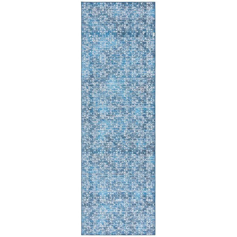 Arizona Blue Synthetic Washable Runner Rug 2'6" x 8'