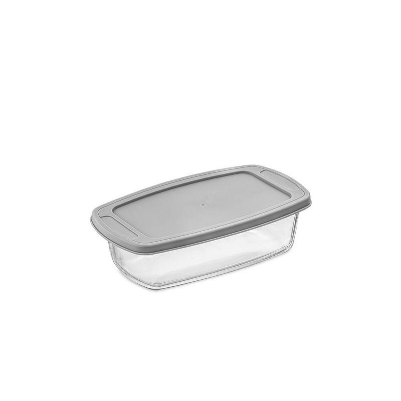 JoyJolt Glass Bakeware Containers for Loaf,  Bread, Cakes Pans Baking Containers with Lids - Set of 3 - Grey