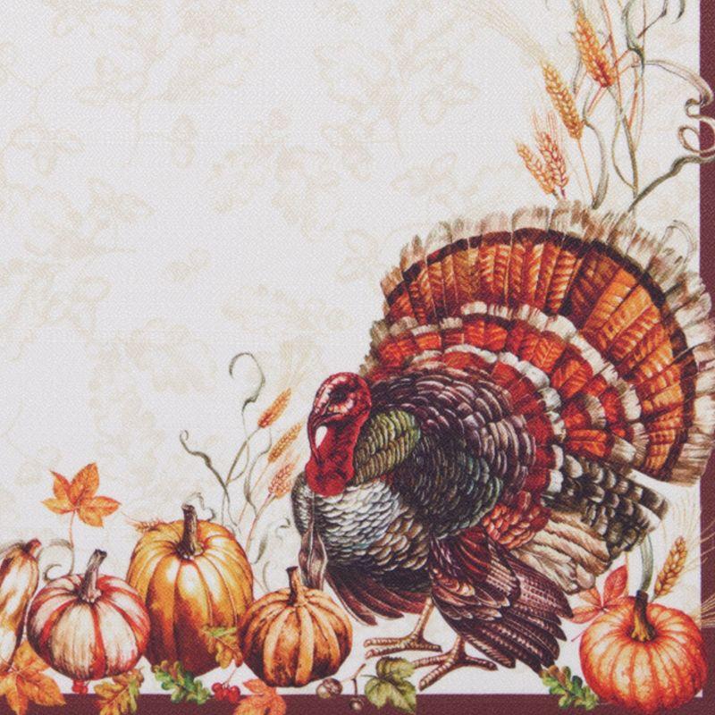 Autumn Heritage Turkey Engineered Napkins, Set of 4 - Multicolor - 17x17 - Elrene Home Fashions