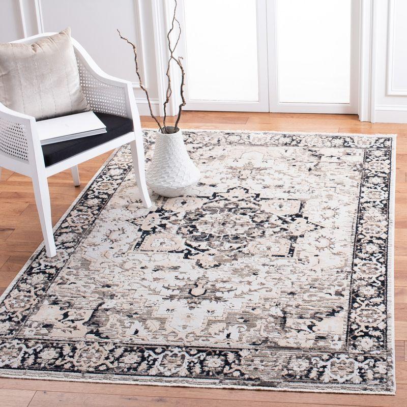 Gray Hand-Knotted Square Synthetic Area Rug