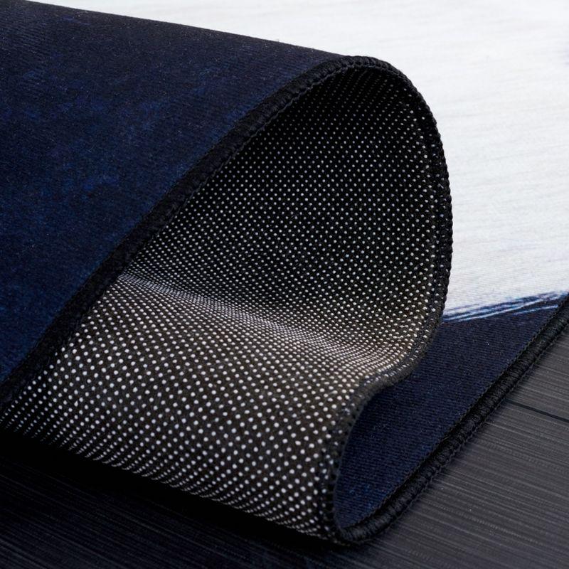 Faux Hide FAH548 Power Loomed Machine Washable Area Rug - Ivory/Dark Blue - 5'x8' - Safavieh.