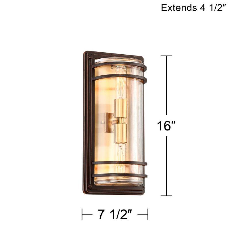 Habitat Modern Bronze and Brass Outdoor Wall Light with Clear Glass