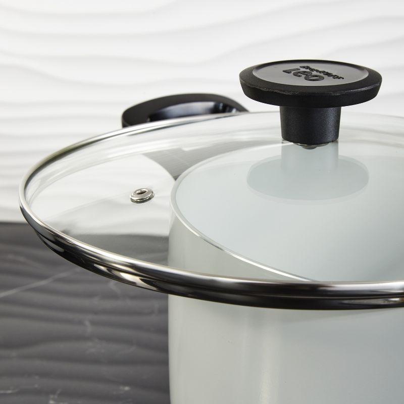 BergHOFF Leo Glints Nonstick Ceramic 7Pc Cookware Set with Glass Lids, Recycled Aluminum, Spirit