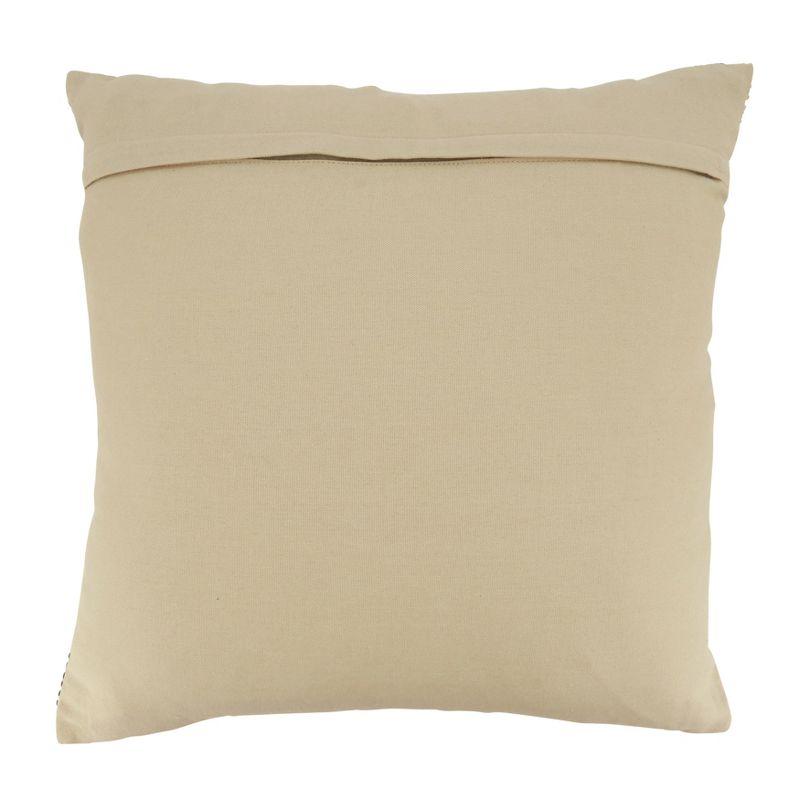 Saro Lifestyle Poly-Filled Checkered Design Throw Pillow, Natural, 20" x 20"