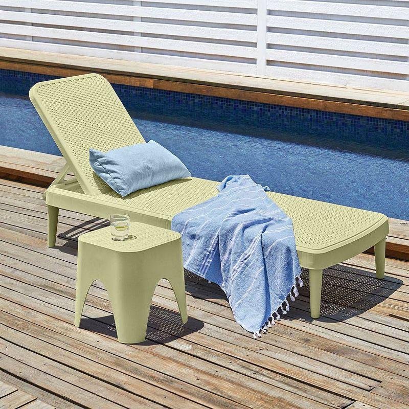 Tahiti Rattan Patio Chaise Lounge Green - Lagoon