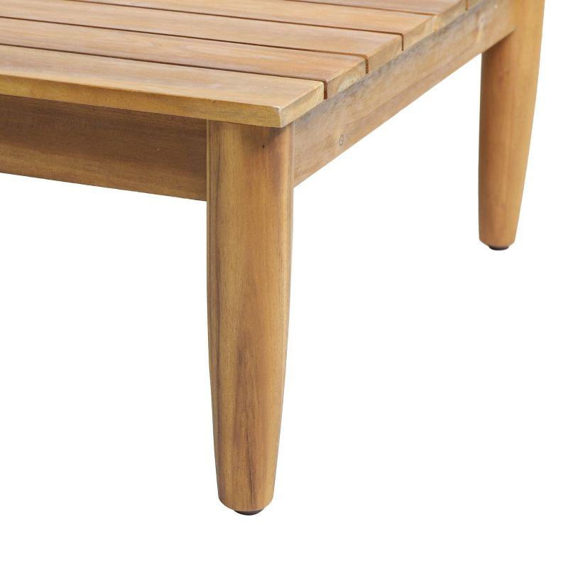 Magnolia Patio Acacia Wood Coffee Table - Teak - Christopher Knight Home: Water-Resistant, Tapered Legs