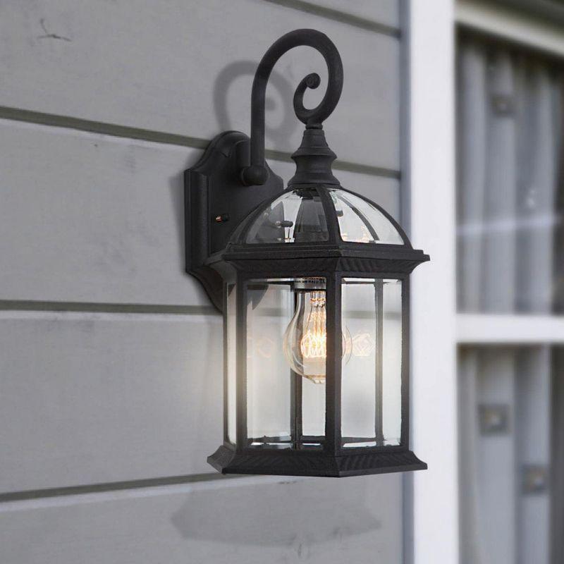 Yosemite Home Decor 5271BL 1 Clear Beveled Glass, Black Finish Exterior Light