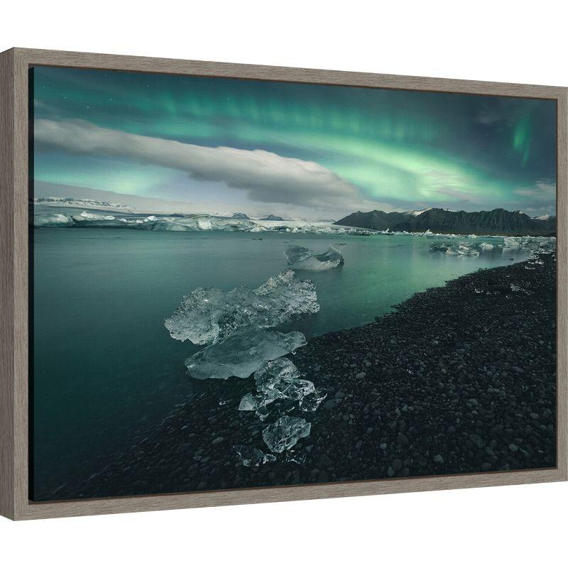 Amanti Art Jokulsarlon Iceland by Antonio Carrillo Lopez Canvas Wall Art Print Framed 23-in. x 16-in.