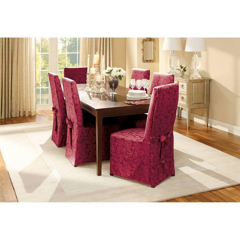 Scroll Classic Box Cushion Dining Chair Slipcover