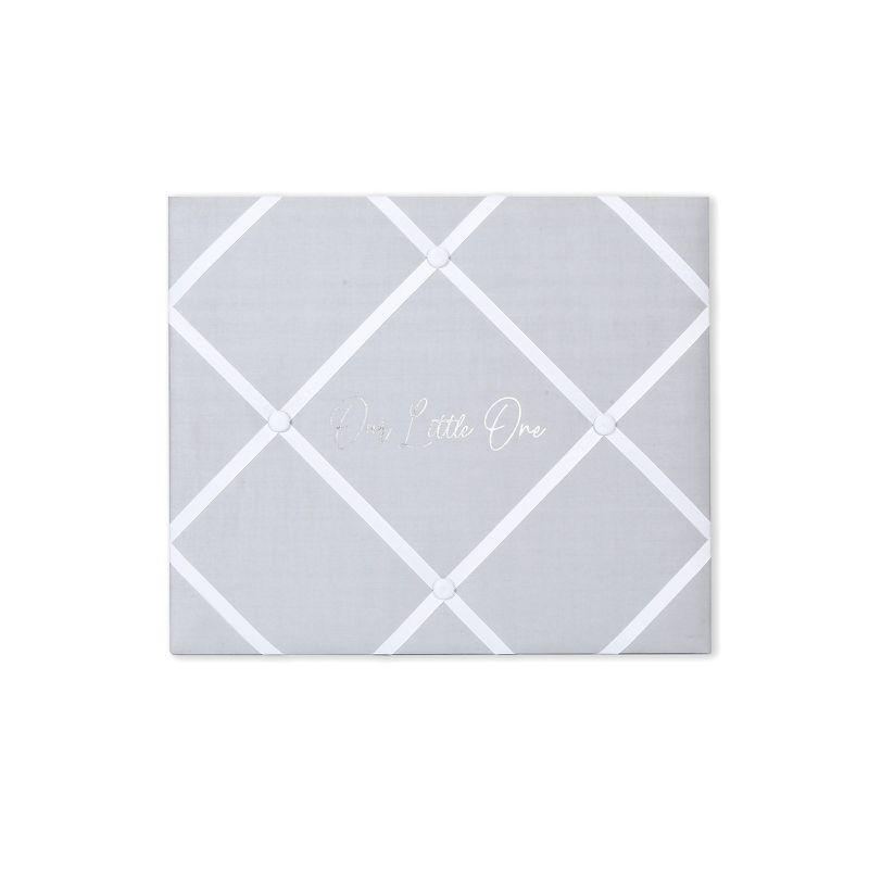 16" x 19" Our Little One Memo Board - New View: Modern Fabric Picture Frame Collage, Wall Mounted Photo Display