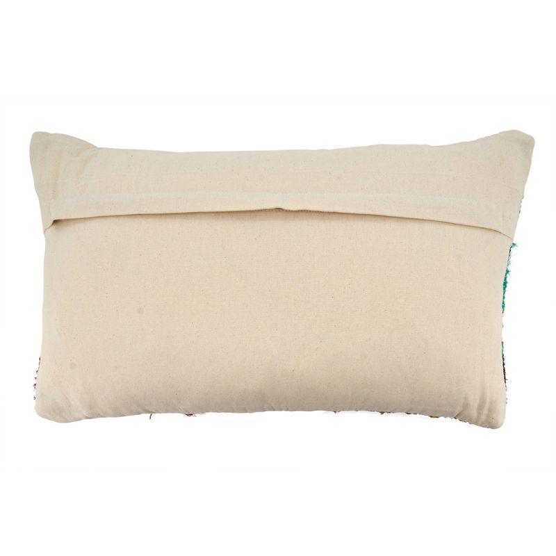 Saro Lifestyle Multi-Colored Chindi  Decorative Pillow Cover