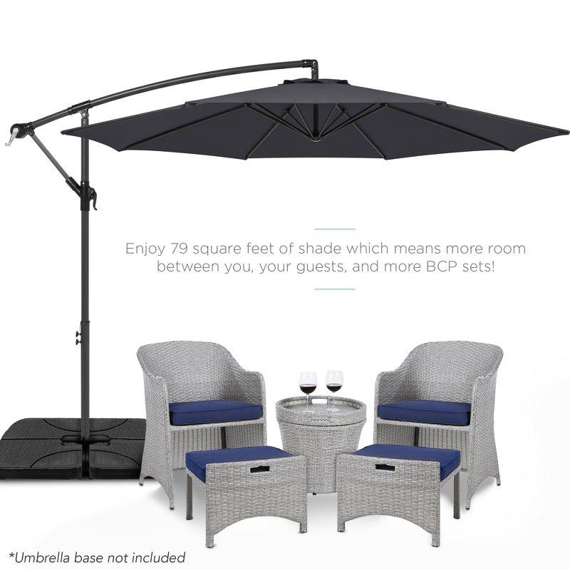 Best Choice Products 10ft Offset Hanging Outdoor Market Patio Umbrella w/ Easy Tilt Adjustment - Gray