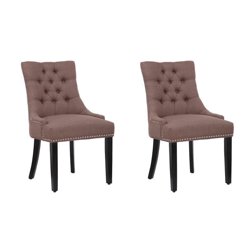 WestinTrends  Upholstered Wingback Button Tufted Dining Chair (Set of 2)