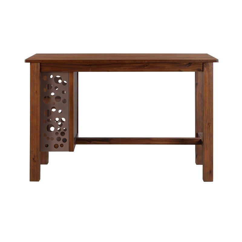 Rectangular Brittany Dining Table Wire Brushed Finish Chestnut - Boraam: Acacia Wood, 2-Tier Shelf, 60"