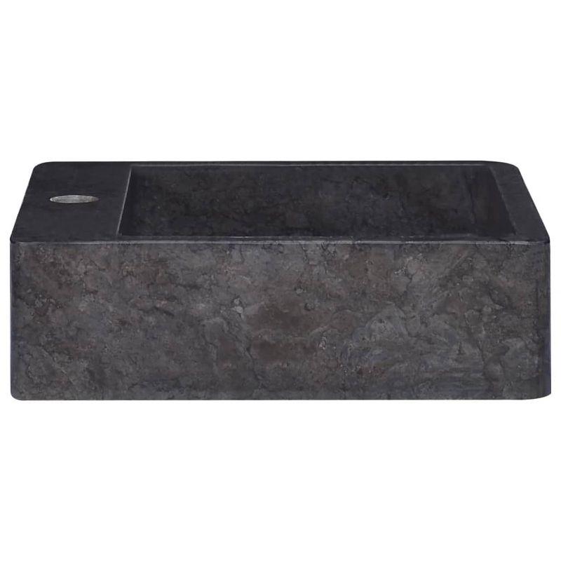 vidaXL Sink Black 15.7 in.x15.7 in.x4.7 in. Marble