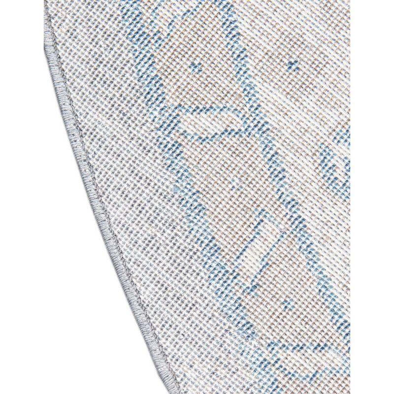 Unique Loom 5' 1 x 5' 1 Round Gray Salzburg Altstadt Area Rug