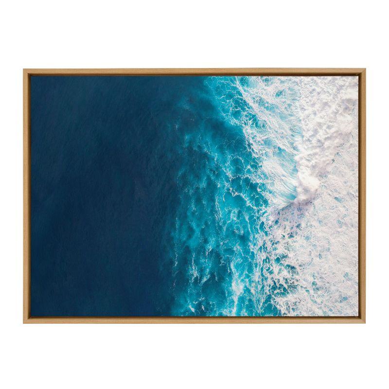 28" x 38" Sylvie Seascape Splashing Wave Frame Canvas by Creative Bunch - Kate & Laurel All Things Decor